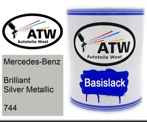 Mercedes-Benz, Brilliant Silver Metallic, 744: 1L Lackdose, von ATW Autoteile West.